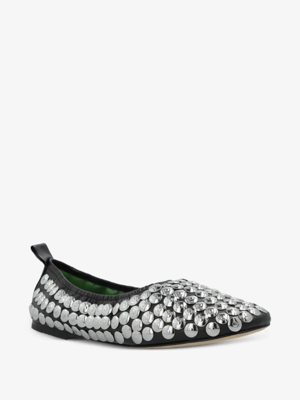 Tory Burch  Sz 7.5 Studded Ballet Black Nappa Leather - Picture 12 of 12